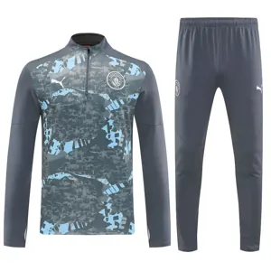 25-26 Manchester City Training Kits Long Grey Football Tracksuits
