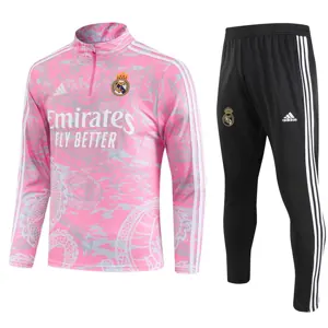 23-24 Real Madrid Long Sleeve Dragon Special Edition Pink Training Suits Soccer Jerseys Yupoo