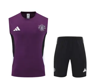 25-26 Manchester United Rose Training Kits Football Vest Suits