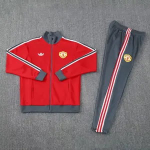 25-26 Manchester United Tracksuit Red Long Jacket Suits 1