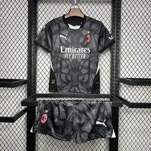 24-25 AC Millan Goalkeeper Kid Kits Black Youth Apparels AAAAJersey Supplier Yupoo