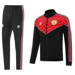 25-26 Manchester United Red&Black Football Tracksuits Long Jacket Suits