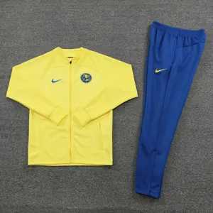 23-24 Club America Long Sleeve Yellow Jacket Suits Soccer Jerseys Yupoo 1