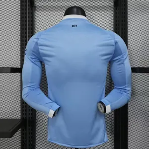 25-26 Manchester City Home Kit Player Version Sino Shirt Long Sleeve AAAAJersey Dropship Yupoo 3
