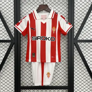 25-26 Sporting Gijon Home Kids Kit Soccer Youth Sports Suits AAAAJersey Supply Yupoo