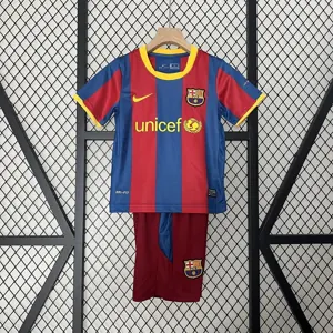 10-11 Barcelona Home Retro Kids Kit Size-16-28 Football Jersey Yupoo