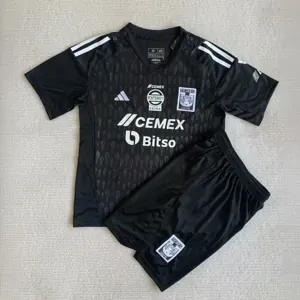 23-24 Tigres UANL Goalkeeper Kids Kits Black Children Sets Soccer Jerseys Yupoo