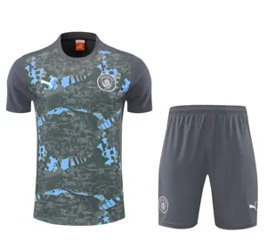 25-26 Manchester City Grey Training Kits Football Tracksuits