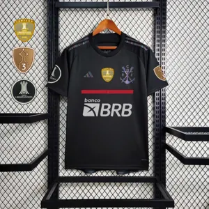 23-24 All sponsor+patch Flamengo Black Soccer Jerseys 3