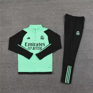 23-24 Real Madrid Long Sleeve Tracksuit Green Training Suits Jersey Supplier Yupoo 2