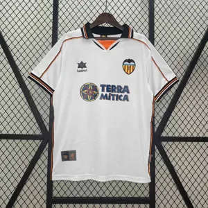 99-00 Valencia Home Retro Kit Vintage Shirt AAAAJersey Supplier Yupoo