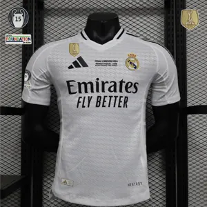 24-25 Real Madrid Home Kit Player Version Shirt With All Kind of Badges Soccer AAAAJerseys Yupo 23