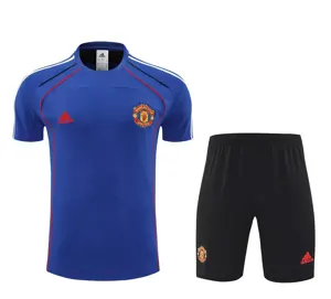 25-26 Manchester United Blue Training Kits Football Tracksuits