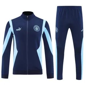 25-26 Manchester City Navy Football Tracksuits Long Jacket Suits