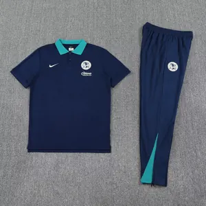 25-26 Club America Navy POLO Training Kits Football Tracksuits 1