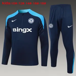 24-25 Chelsea Kids Long Sleeve Training Suit Football Shirts