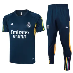 23-24 Real Madrid Short Sleeve Kits Navy Training Suits Soccer Jerseys Yupoo