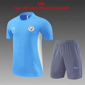 24-25 Manchester City Kids Training Soccer Jerseys Football Shirts