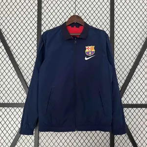 23-24 Barcelona Reversible Windbreaker Red&Navy Special Edition Style Double-Sides Jacket For S 1