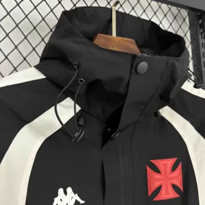 24-25 Vasco Da Gama Black Windbreaker Jacket AAAAJersey Dropship Yupoo 3