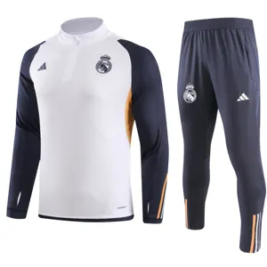 23-24 Real Madrid Long Sleeve Kits White Training Suits Soccer Jerseys Yupoo