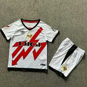 24-25 Rayo Vallecano Home Kid Kits Youth Apparels Soccer AAAAJersey Yupoo