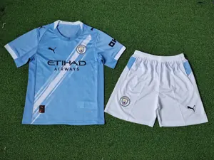 25-26 Manchester City Home Player Version Kid Kits Youth Apparels AAAAJersey Supply Yupoo