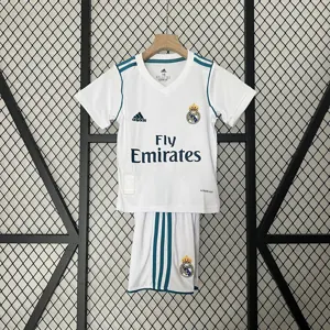 17-18 Real Madrid Home Retro Kids Kit Size-16-28 Soccer Jersey Yupoo
