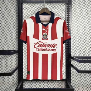 23-24 Chivas Guadalajara Home Kit Red&White Cheap Jersey Yupoo