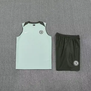 25-26 Chelsea Light Green Training Kits Football Vest Suits 2