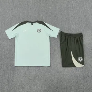 25-26 Chelsea Light Green Training Kits Football Tracksuits 1