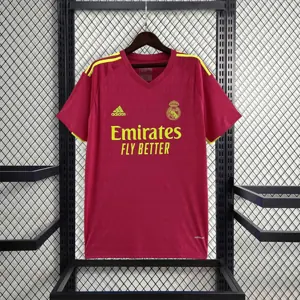 23-24 Real Madrid Goalkeeper Shirt Red Kit Cheap Soccer Jerseys