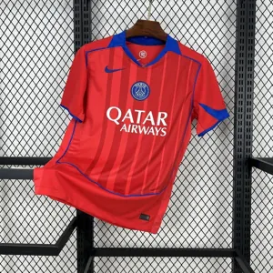 25-26 PSG Third Away Kit Red Sweatshirt Football Summer Sports Shirts AAAAJersey Dropship Yupoo