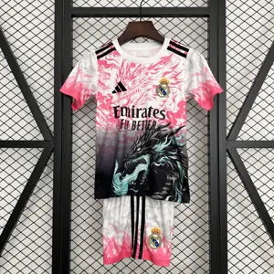 25-26 Real Madrid Special Edition Kids Kit Youth Futbol Dragon Pattern Set AAAAJersey Supply Yu