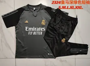 23-24 Real Madrid Grey Tracksuit Short Sleeve Training Suits Jerseys World Yupoo 2