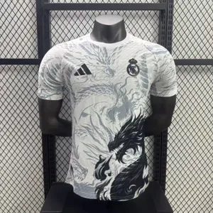 25-26 Real Madrid White Dragon Pattern Kit Special Edition Player Version Soccer AAAAJersey Yup
