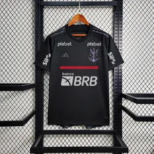23-24 All sponsor+patch Flamengo Black Soccer Jerseys
