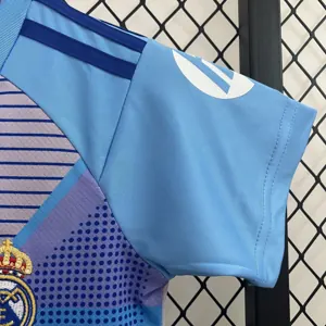 24-25 Real Madrid Goalkeeper Kid Kits Blue Youth Apparels AAAAJersey Supplier Yupoo 5