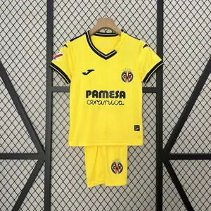 24-25 Villarreal Home Kid Kits Youth Apparels Football AAAAJersey Yupoo