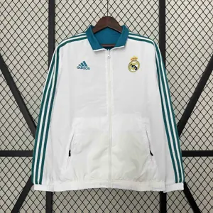 23-24 Real Madrid Trench Coat Reversible White&Blue Double-Sides Jacket AAAAJersey Yupoo 2