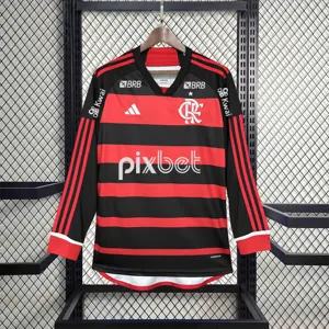 24-25 Flamengo Home Kit Long Sleeve with All Sponsor Football AAAAJersey Yupoo