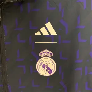 23-24 Real Madrid Trench Coat Reversible Windbreaker Navy 6