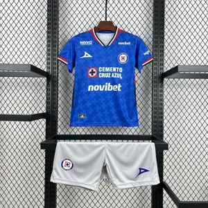 25-26 Cruz Azul Home Kid Kits Youth Apparels Soccer AAAAJersey Supplier Yupoo