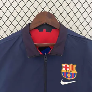 23-24 Barcelona Reversible Windbreaker Red&Navy Special Edition Style Double-Sides Jacket For S 3