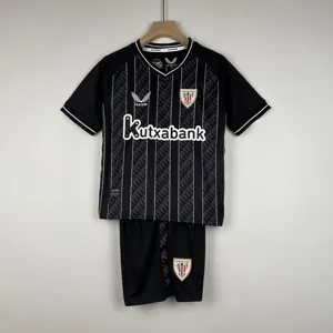 23-24 Kids Goalkeeper Athletic Bilbao Black size 16-28 Soccer Jerseys