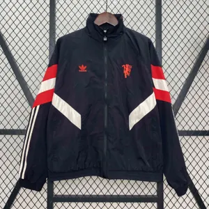 24-25 Manchester United Black Windbreaker Jacket AAAAJersey Supplier Yupoo