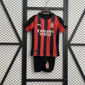 25-26 AC Milan Home Kid Kits Youth Apparels AAAAJersey Supply Yupoo