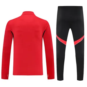 25-26 Manchester United Training Kits Red Long Football Tracksuits 1