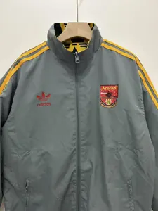 1991 Arsenal Retro Trench Coat Reversible Windbreaker Double-Sides Jacket 4