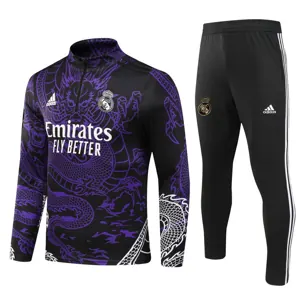 23-24 Real Madrid Purple Training Suit Long Sleeve Sweat Kits Best Jerseys Yupoo